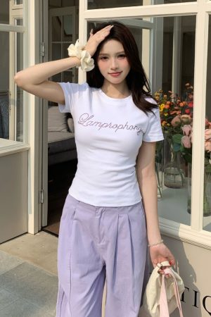 Yellow Letter Rhinestone Short Sleeve Off-Shoulder Crop Top for Women - Summer Slim Fit Hot Girl Style, 90s Inspired Fashion