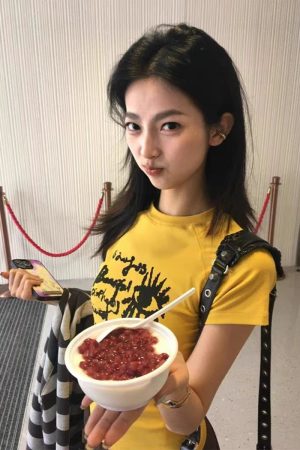 Yellow Off-Shoulder T-Shirt for Women - Graffiti Print, Short Sleeves, Slim Fit, Summer Sweet and Spicy Style