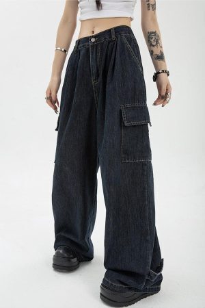 Acubi Dark Wash Cargo Jeans