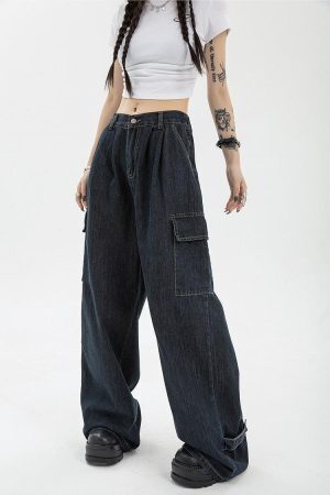 Acubi Dark Wash Cargo Jeans