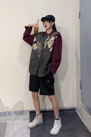 Angel Print Long Sleeve Shirt