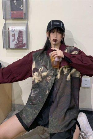 Angel Print Long Sleeve Shirt