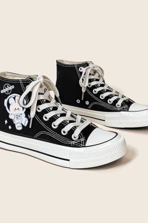 Astronaut Rabbit Lace Up Canvas Shoes