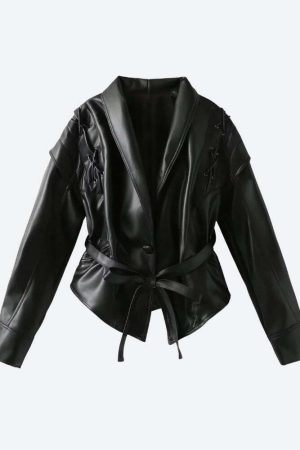 Asymmetric Faux Leather Jacket