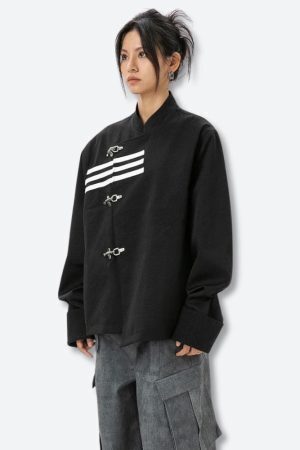 Asymmetric Frog Button Jacket