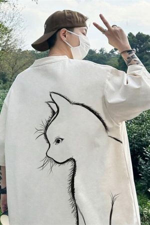 Back Printed Cat Tee