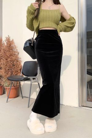 Back Slit Maxi Pencil Skirt