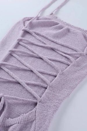 Backless Knitted Midi Dress