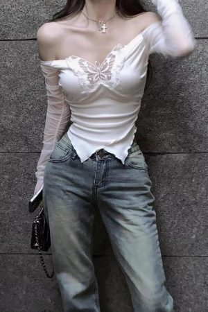 Baddie Butterfly Off Shoulder Top
