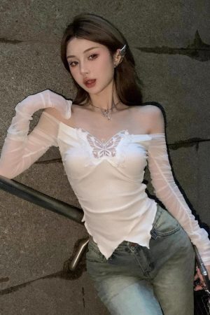 Baddie Butterfly Off Shoulder Top