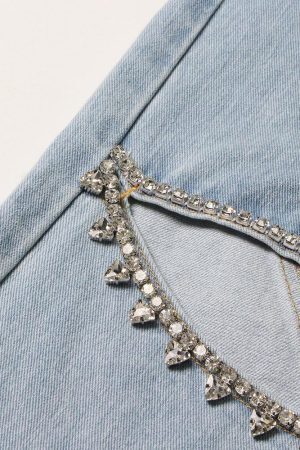 Baddie Embellished Cut-Out Jeans