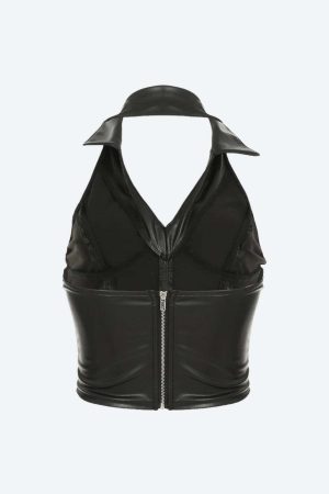 Baddie Faux Leather Crop Top