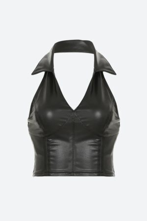 Baddie Faux Leather Crop Top