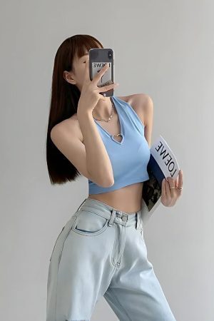 Baddie Heart Ring Halter Top