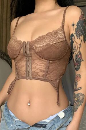 Baddie Lace Crop Corset Top