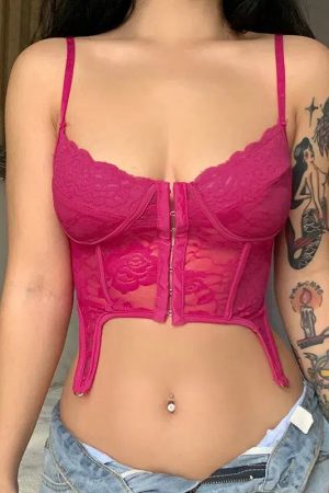Baddie Lace Crop Corset Top