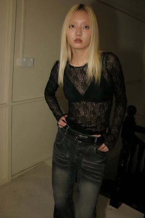 Baddie Lace Sheer Top