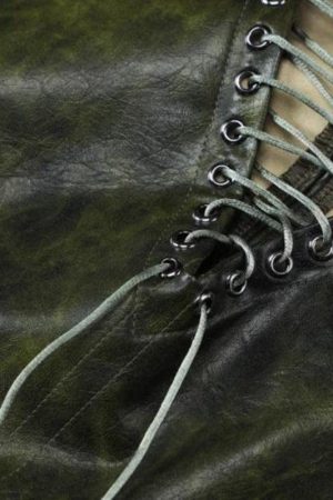 Baddie Leaf Lace Up Split Maxi Skirt