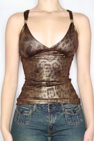 Baddie Leopard Backless Top