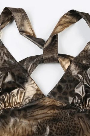 Baddie Leopard Backless Top