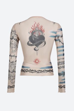 Baddie Mesh Tattoo Top
