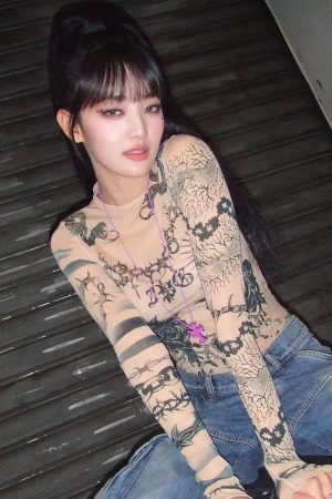 Baddie Mesh Tattoo Top