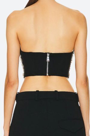 Baddie Rhinestone Bustier Crop Top