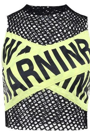 Baddie Warninr Fishnet Tank Top