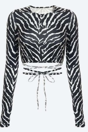 Baddie Zebra Backless Crop Top