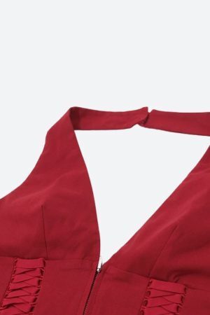 Baddie Zip Up Halter Top