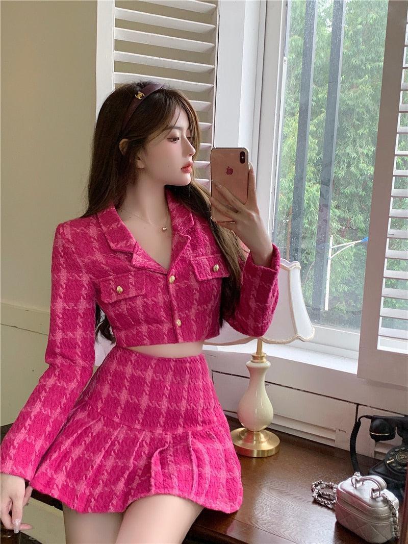 Barbie Crop Jacket & Mini Skirt Two Piece Set Barbie Crop Jacket & Mini Skirt Two Piece Set