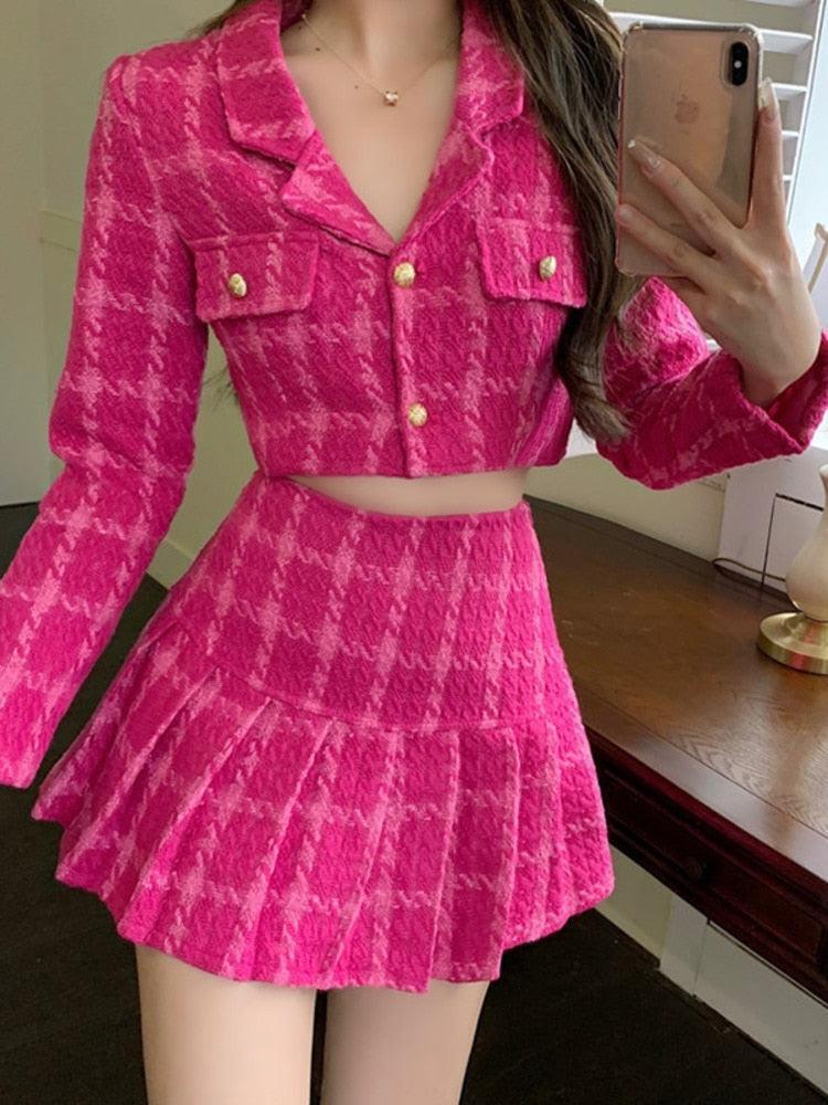 Barbie Crop Jacket & Mini Skirt Two Piece Set Barbie Crop Jacket & Mini Skirt Two Piece Set