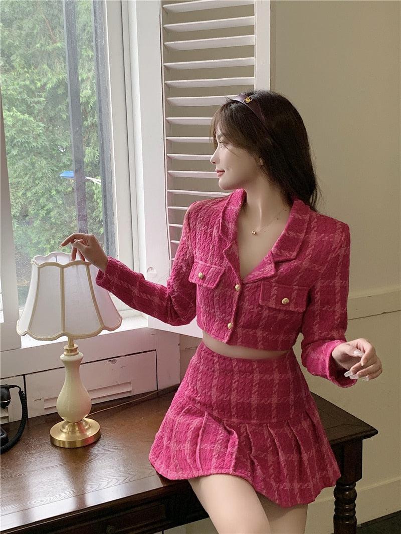 Barbie Crop Jacket & Mini Skirt Two Piece Set Barbie Crop Jacket & Mini Skirt Two Piece Set