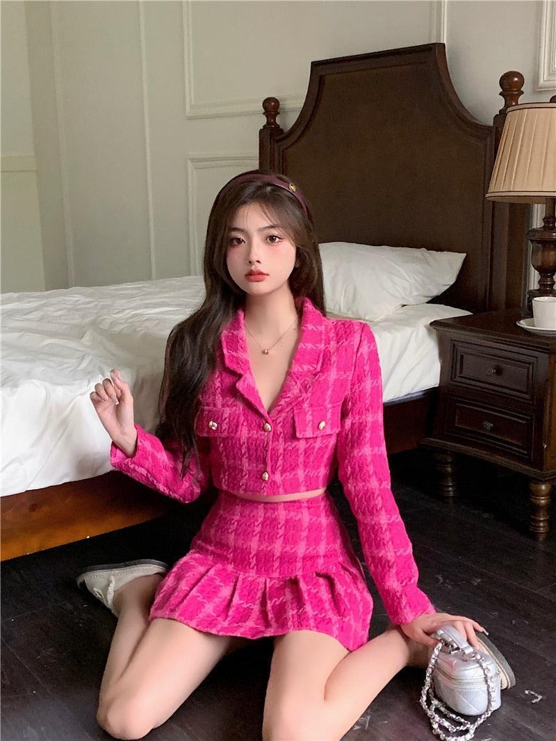 Barbie Crop Jacket & Mini Skirt Two Piece Set Barbie Crop Jacket & Mini Skirt Two Piece Set