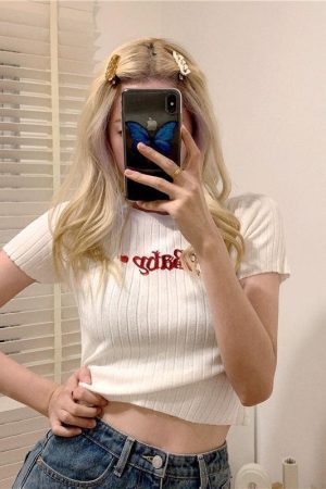 Barbie Embroidered Crop Top