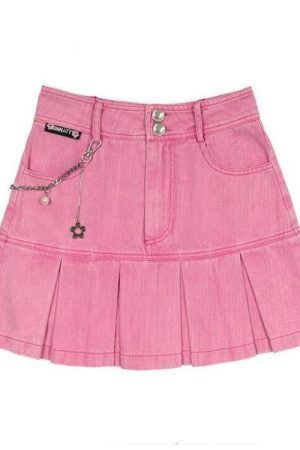 Barbie Pleated Denim Mini Skirt