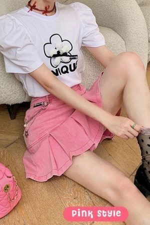 Barbie Pleated Denim Mini Skirt