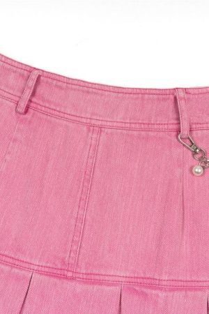 Barbie Pleated Denim Mini Skirt