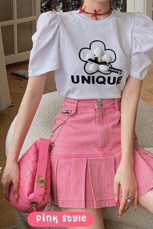 Barbie Pleated Denim Mini Skirt