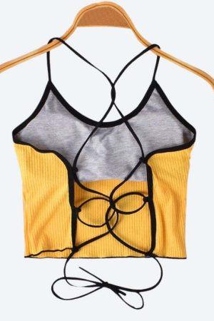 Basic Corduroy Backless Crop Top