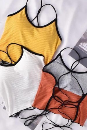 Basic Corduroy Backless Crop Top