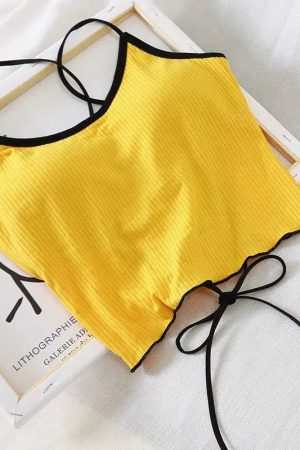 Basic Corduroy Backless Crop Top