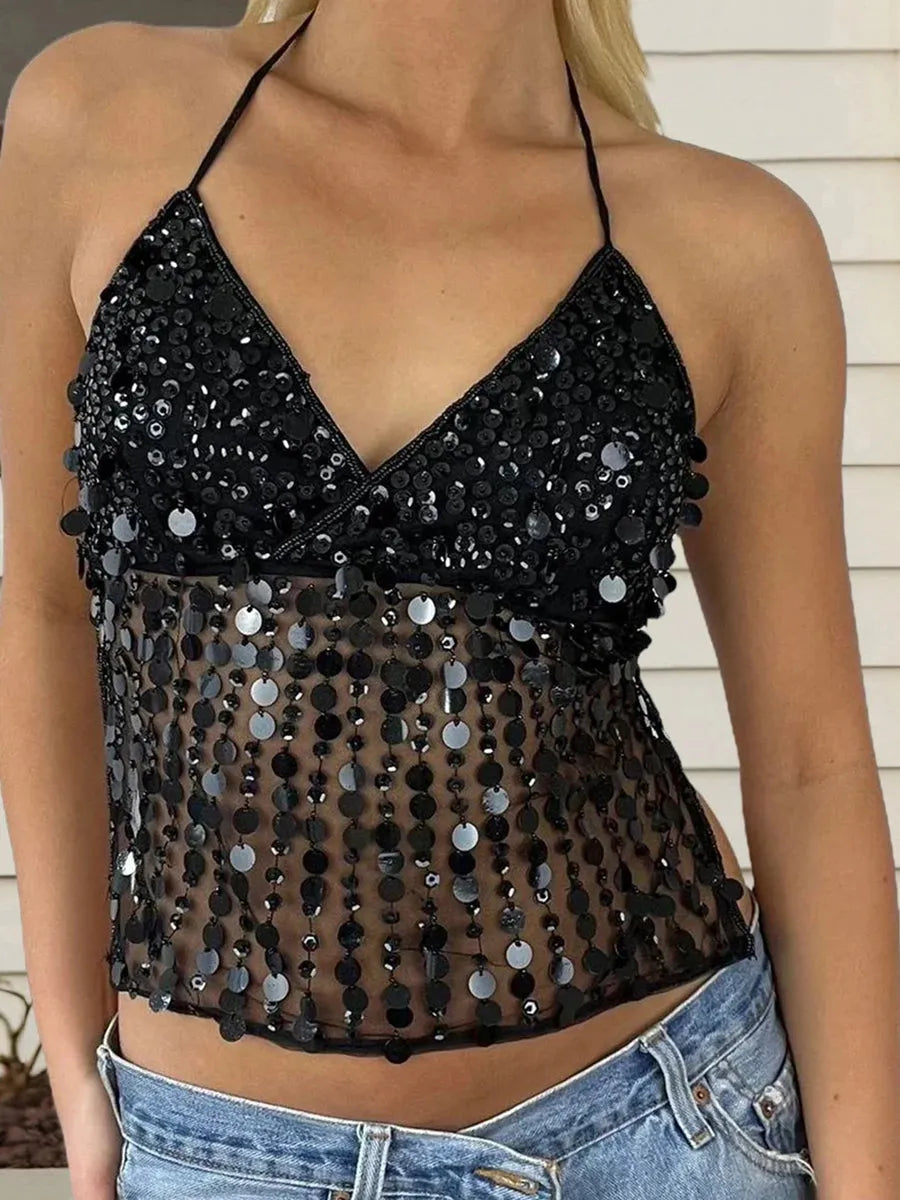 Beaded Backless Top Beaded Backless Top