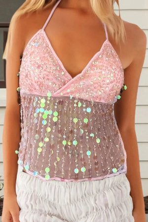 Beaded Backless Top