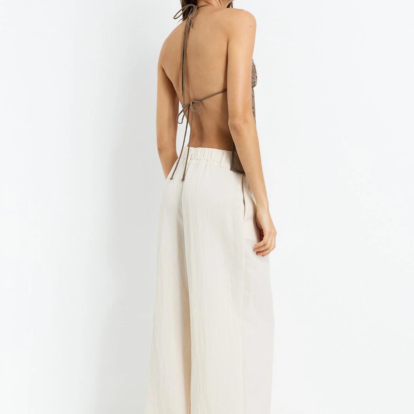 Beaded Chiffon Backless Top Beaded Chiffon Backless Top