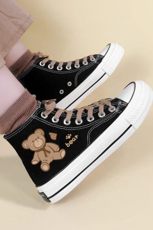 Bear Lace Up Canvas Shoes