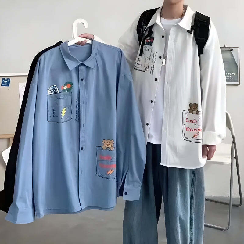 Bear & Skateboard Detailed Shirt Bear & Skateboard Detailed Shirt