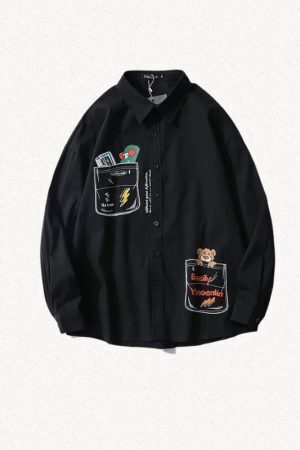 Bear & Skateboard Detailed Shirt