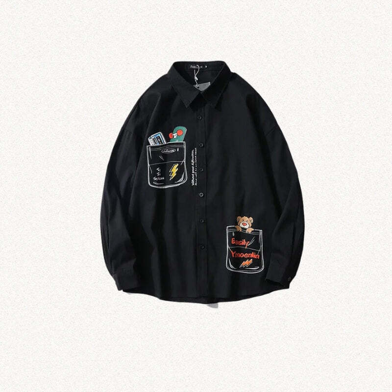 Bear & Skateboard Detailed Shirt Bear & Skateboard Detailed Shirt