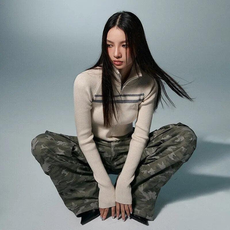 Belted Back Turtleneck Cropped Cardigan Belted Back Turtleneck Cropped Cardigan